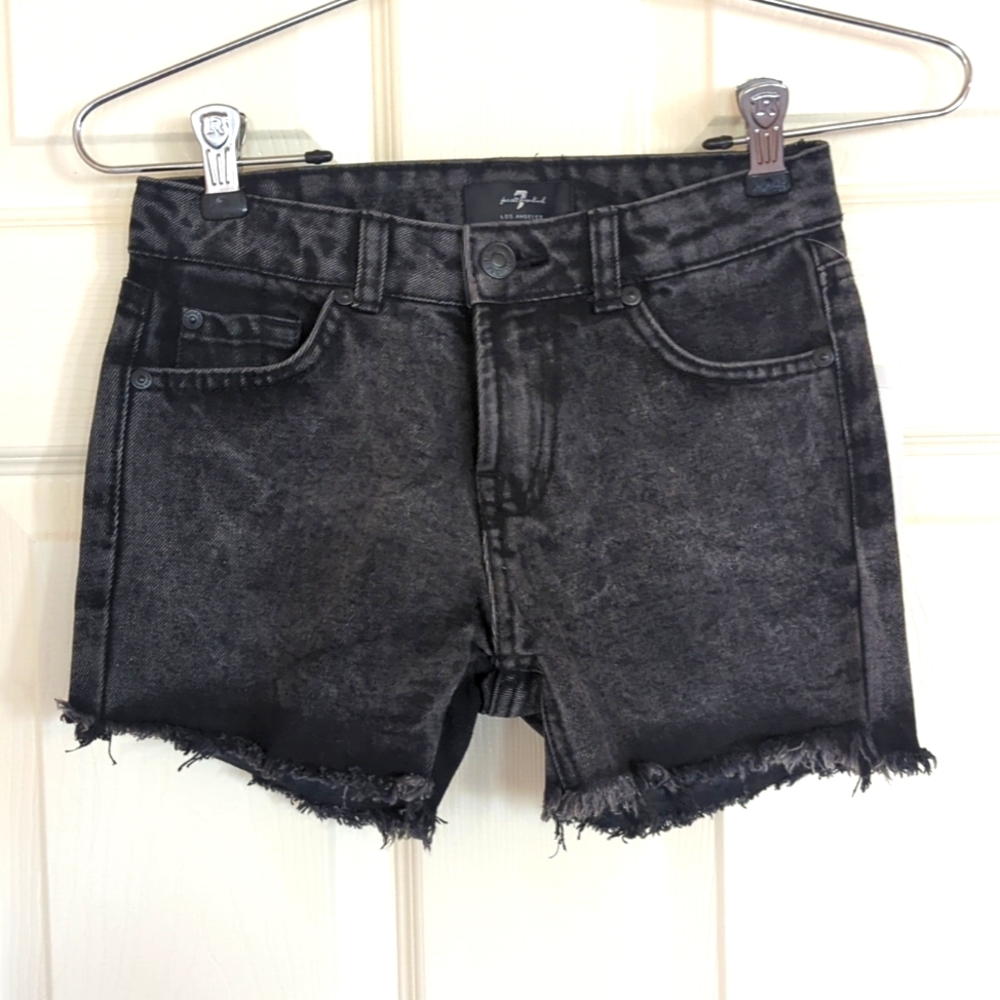 NWT, 7 For All Mankind, girls size 8, black jean cut-off shorts